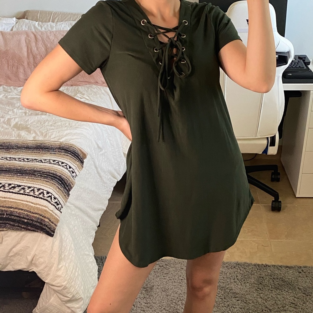 Windsor soft lace up dress